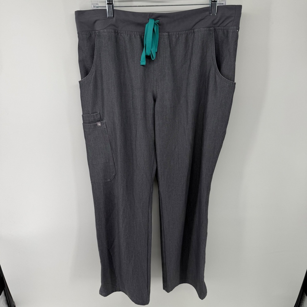 FIGS Technical Collection Charcoal Gray‎ Scrub Pants Womens Large Petite
